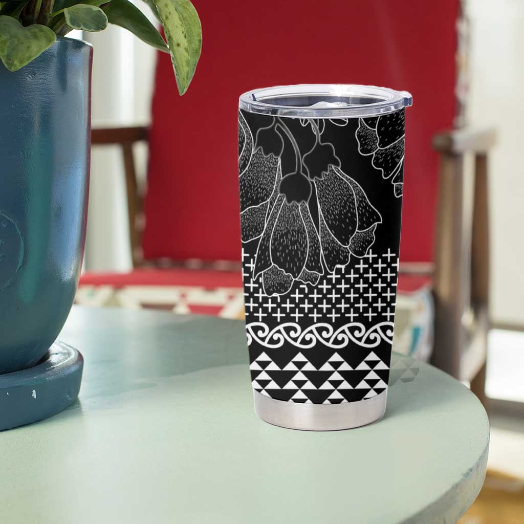 Black Taniko Kowhaiwhai Tukutuku Motif Tumbler Cup