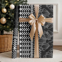 Black Taniko Kowhaiwhai Tukutuku Motif Wrapping Paper - Polynesian Pride