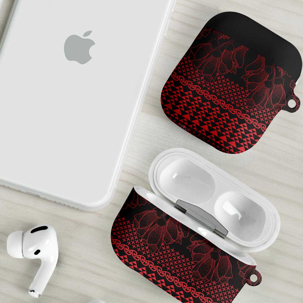 Red Taniko Kowhaiwhai Tukutuku Motif AirPods Case - Polynesian Pride