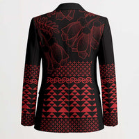 Red Taniko Kowhaiwhai Tukutuku Motif Blazer - Polynesian Pride