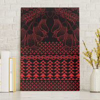 Red Taniko Kowhaiwhai Tukutuku Motif Canvas Wall Art