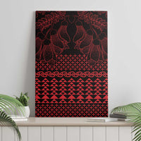 Red Taniko Kowhaiwhai Tukutuku Motif Canvas Wall Art
