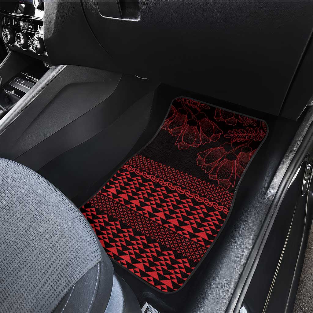 Red Taniko Kowhaiwhai Tukutuku Motif Car Mats
