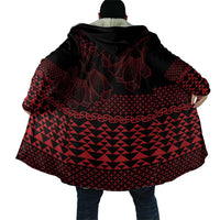 Red Taniko Kowhaiwhai Tukutuku Motif Cloak - Polynesian Pride