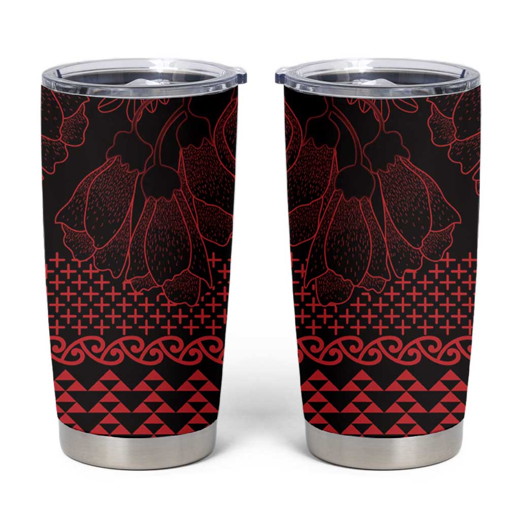 Red Taniko Kowhaiwhai Tukutuku Motif Tumbler Cup