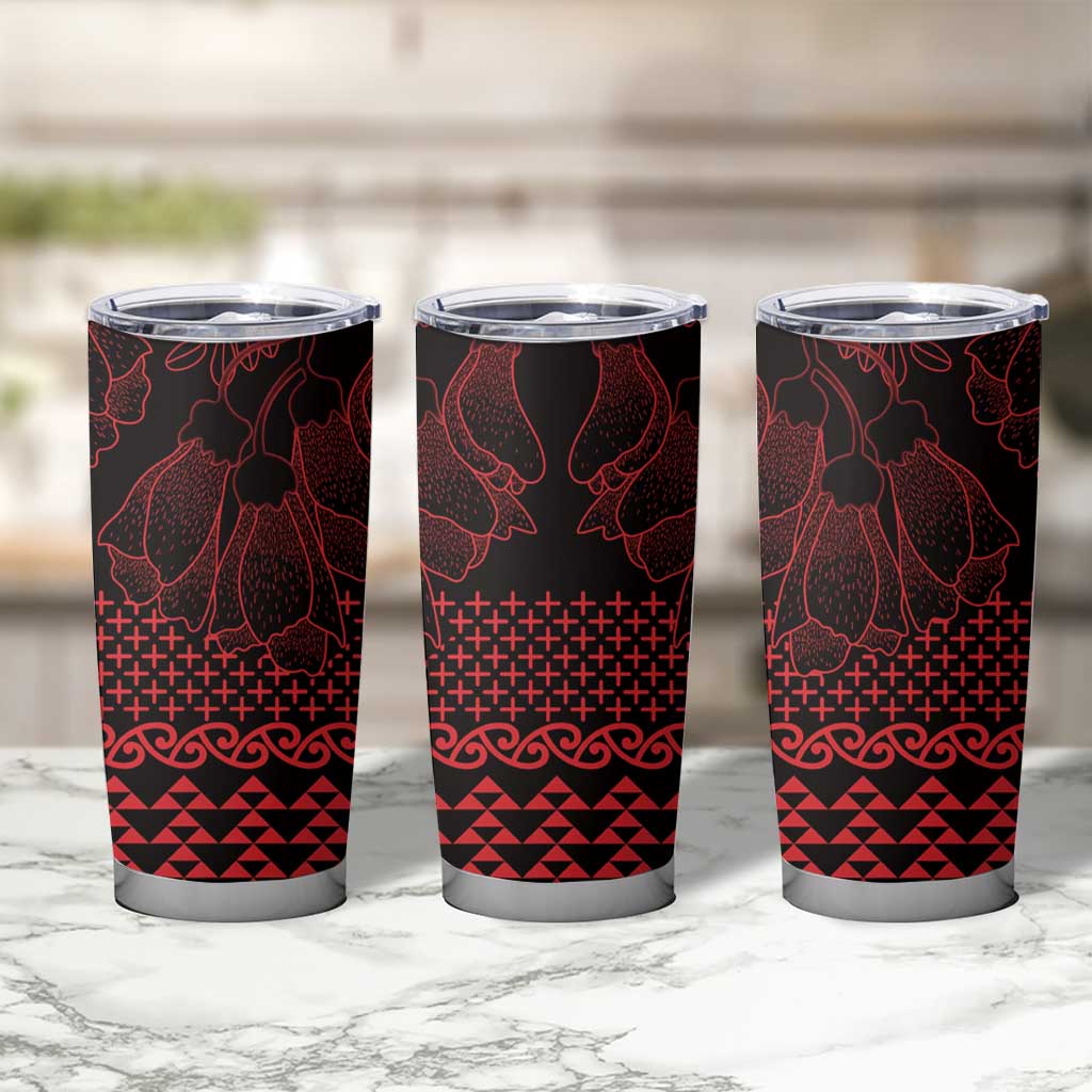 Red Taniko Kowhaiwhai Tukutuku Motif Tumbler Cup