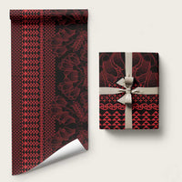 Red Taniko Kowhaiwhai Tukutuku Motif Wrapping Paper - Polynesian Pride