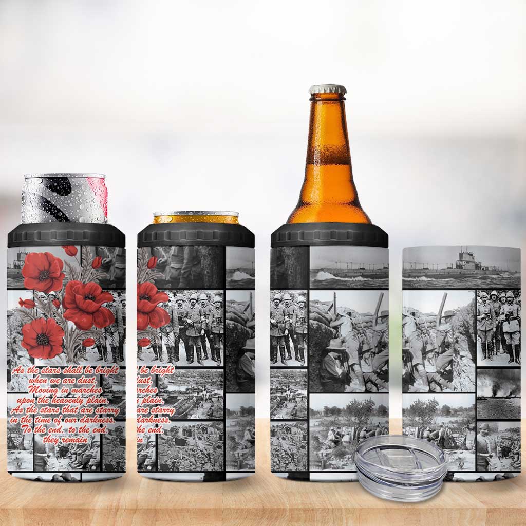 ANZAC Day Gallipoli Campaign 4 in 1 Can Cooler Tumbler To The End They Remain