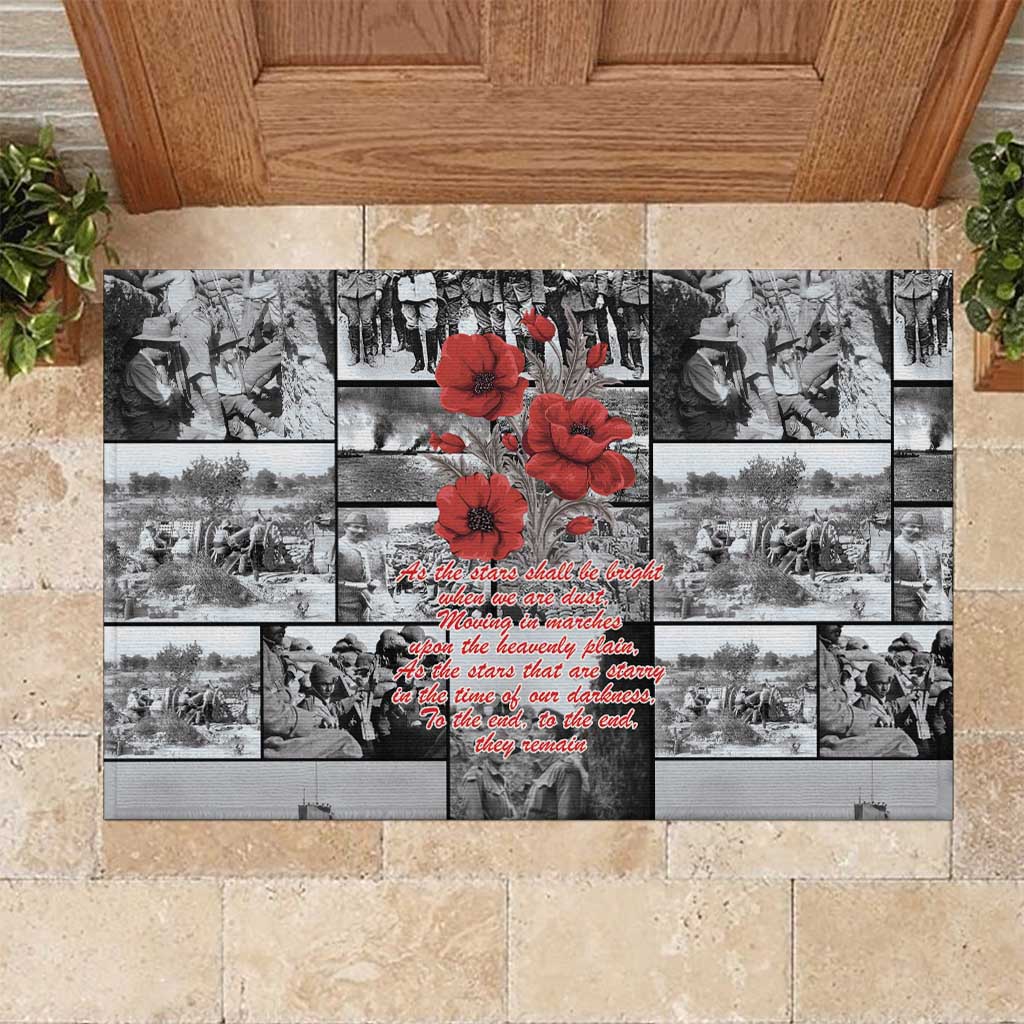 ANZAC Day Gallipoli Campaign Rubber Doormat To The End They Remain LT9 Black - Polynesian Pride