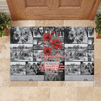 ANZAC Day Gallipoli Campaign Rubber Doormat To The End They Remain LT9 Black - Polynesian Pride