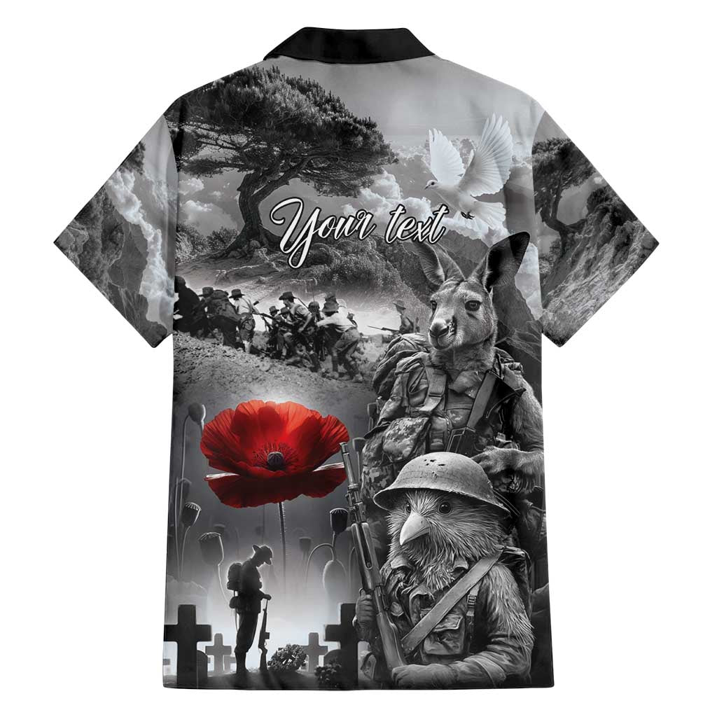 Black ANZAC Day The Battle of Lone Pine Family Matching Tank Maxi Dress and Hawaiian Shirt Kiwi-Kangaroo Soldier Lest We Forget