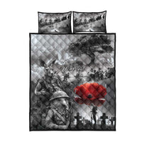 Black ANZAC Day The Battle of Lone Pine Quilt Bed Set Kiwi-Kangaroo Soldier Lest We Forget LT9 - Polynesian Pride