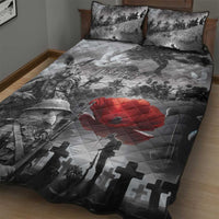 Black ANZAC Day The Battle of Lone Pine Quilt Bed Set Kiwi-Kangaroo Soldier Lest We Forget LT9 - Polynesian Pride