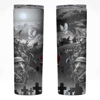 Black ANZAC Day The Battle of Lone Pine Skinny Tumbler Kiwi-Kangaroo Soldier Lest We Forget
