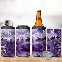 Purple ANZAC Day The Battle of Lone Pine 4 in 1 Can Cooler Tumbler Kiwi-Kangaroo Soldier Lest We Forget