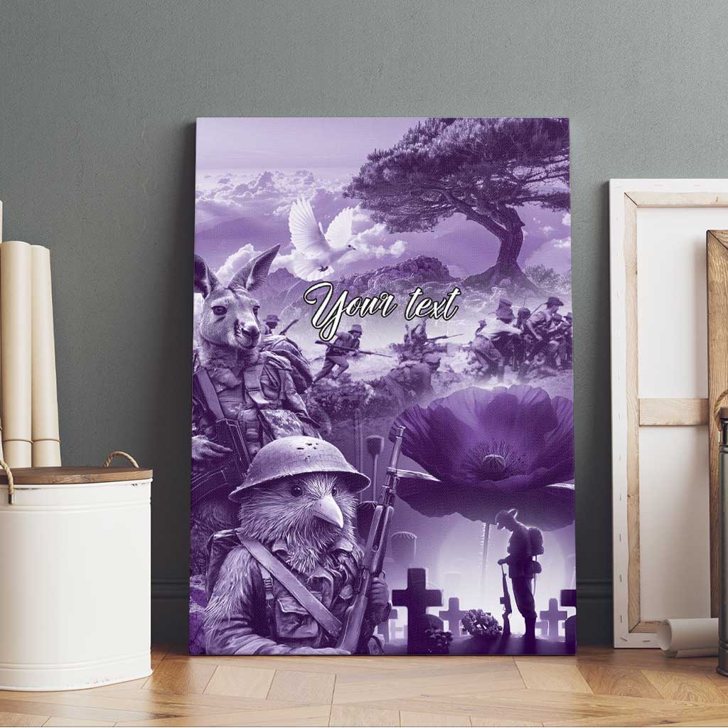 Purple ANZAC Day The Battle of Lone Pine Canvas Wall Art Kiwi-Kangaroo Soldier Lest We Forget