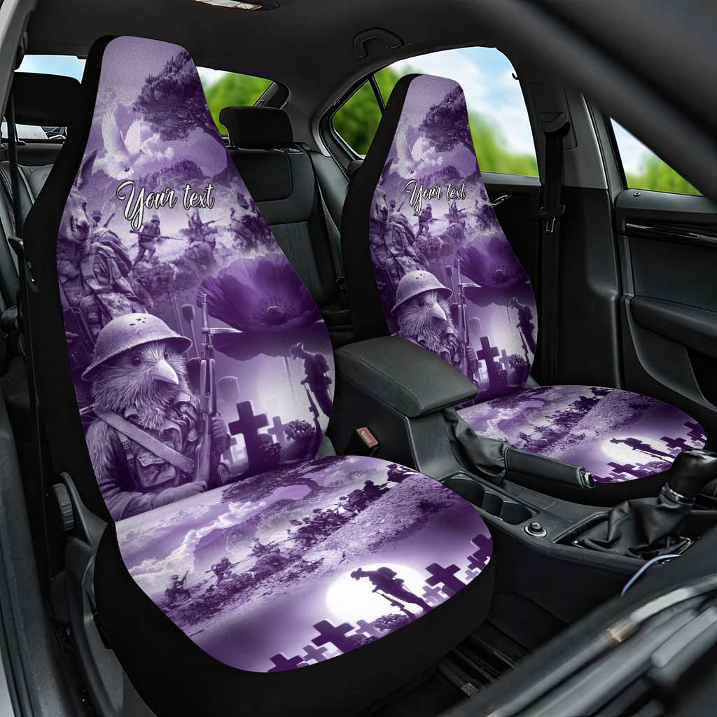Purple ANZAC Day The Battle of Lone Pine Car Seat Cover Kiwi-Kangaroo Soldier Lest We Forget