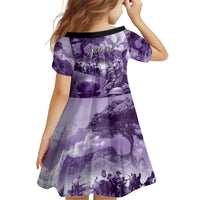 Purple ANZAC Day The Battle of Lone Pine Family Matching Off Shoulder Short Dress and Hawaiian Shirt Kiwi-Kangaroo Soldier Lest We Forget