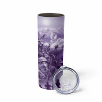 Purple ANZAC Day The Battle of Lone Pine Skinny Tumbler Kiwi-Kangaroo Soldier Lest We Forget
