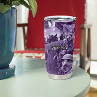 Purple ANZAC Day The Battle of Lone Pine Tumbler Cup Kiwi-Kangaroo Soldier Lest We Forget