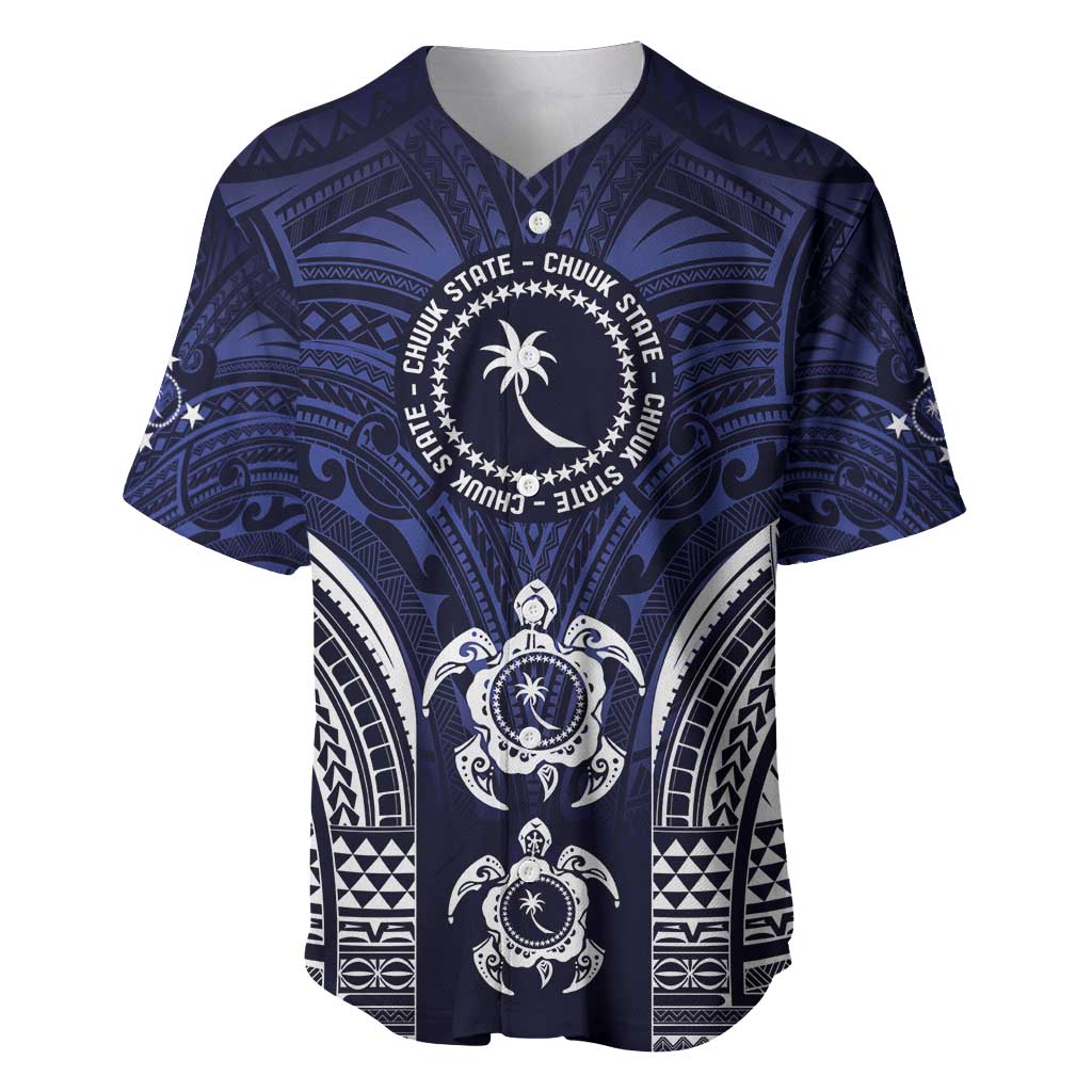 FSM Chuuk States Baseball Jersey Micronesia Six 9 One Polynesian Tribal Pattern