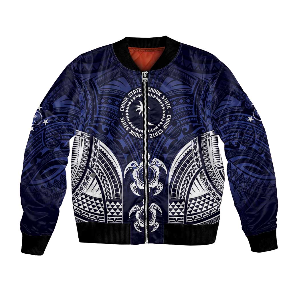 FSM Chuuk States Bomber Jacket Micronesia Six 9 One Polynesian Tribal Pattern