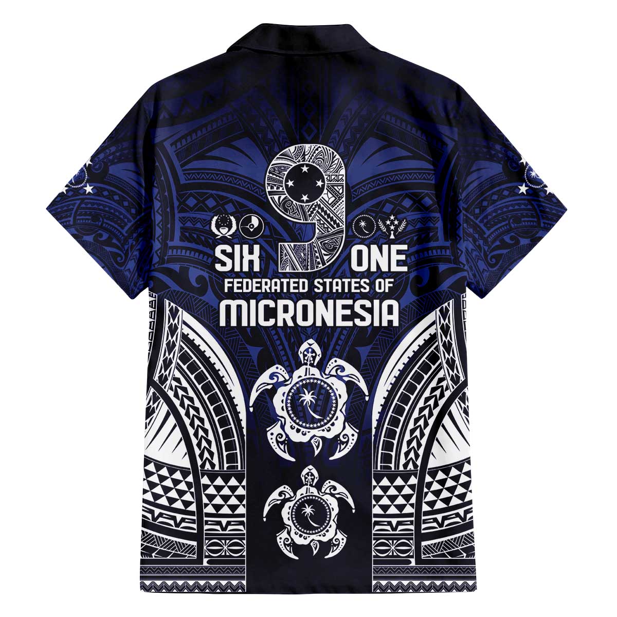 FSM Chuuk States Family Matching Off The Shoulder Long Sleeve Dress and Hawaiian Shirt Micronesia Six 9 One Polynesian Tribal Pattern