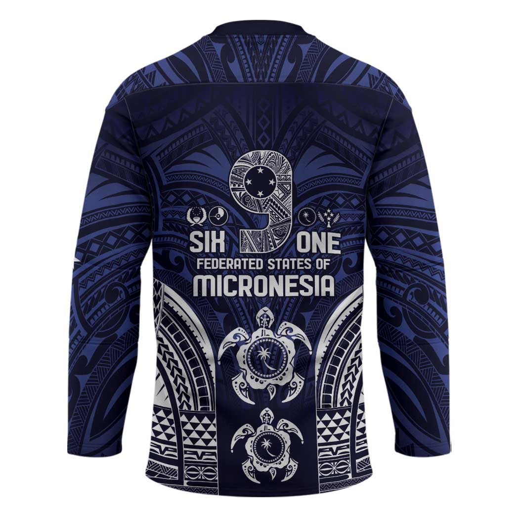 FSM Chuuk States Hockey Jersey Micronesia Six 9 One Polynesian Tribal Pattern - Polynesian Pride