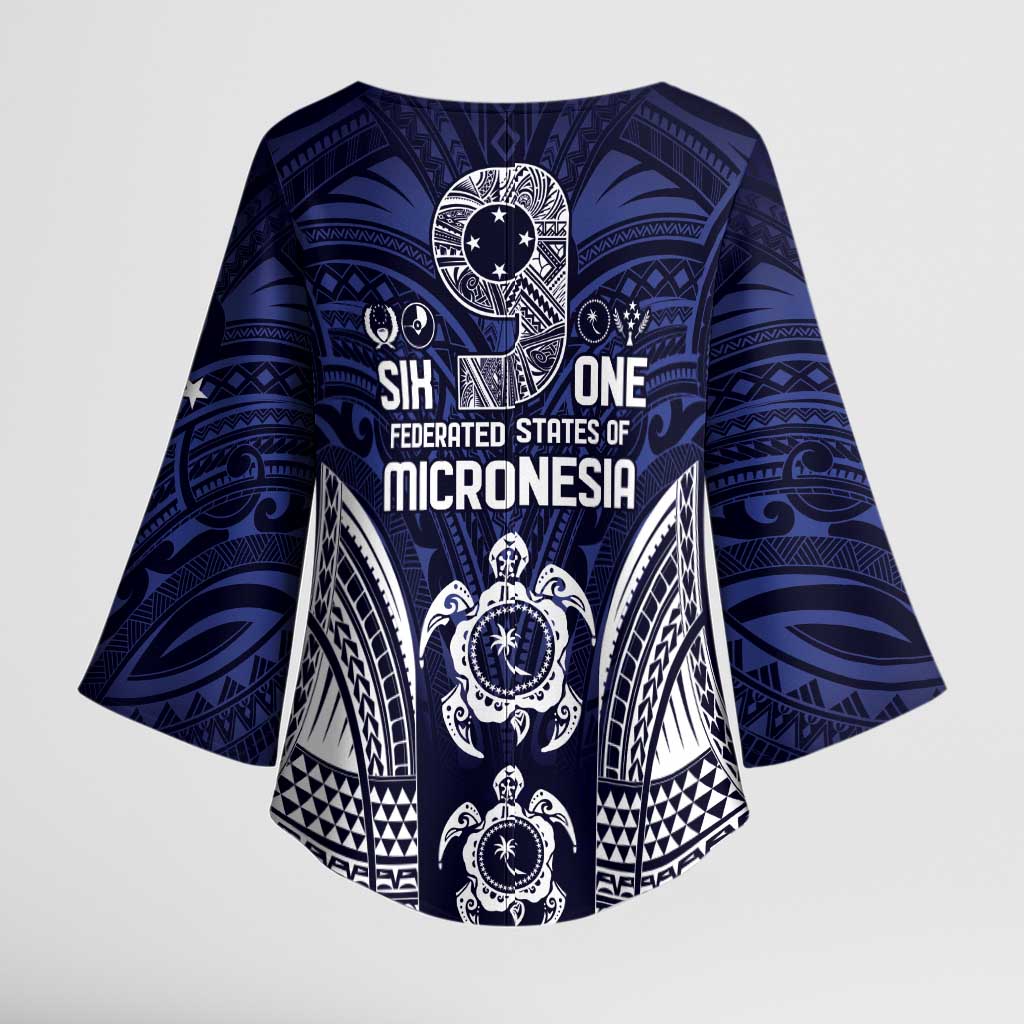 FSM Chuuk States Kimono Sleeve Blouse Micronesia Six 9 One Polynesian Tribal Pattern - Polynesian Pride