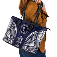 FSM Chuuk States Leather Tote Bag Micronesia Six 9 One Polynesian Tribal Pattern