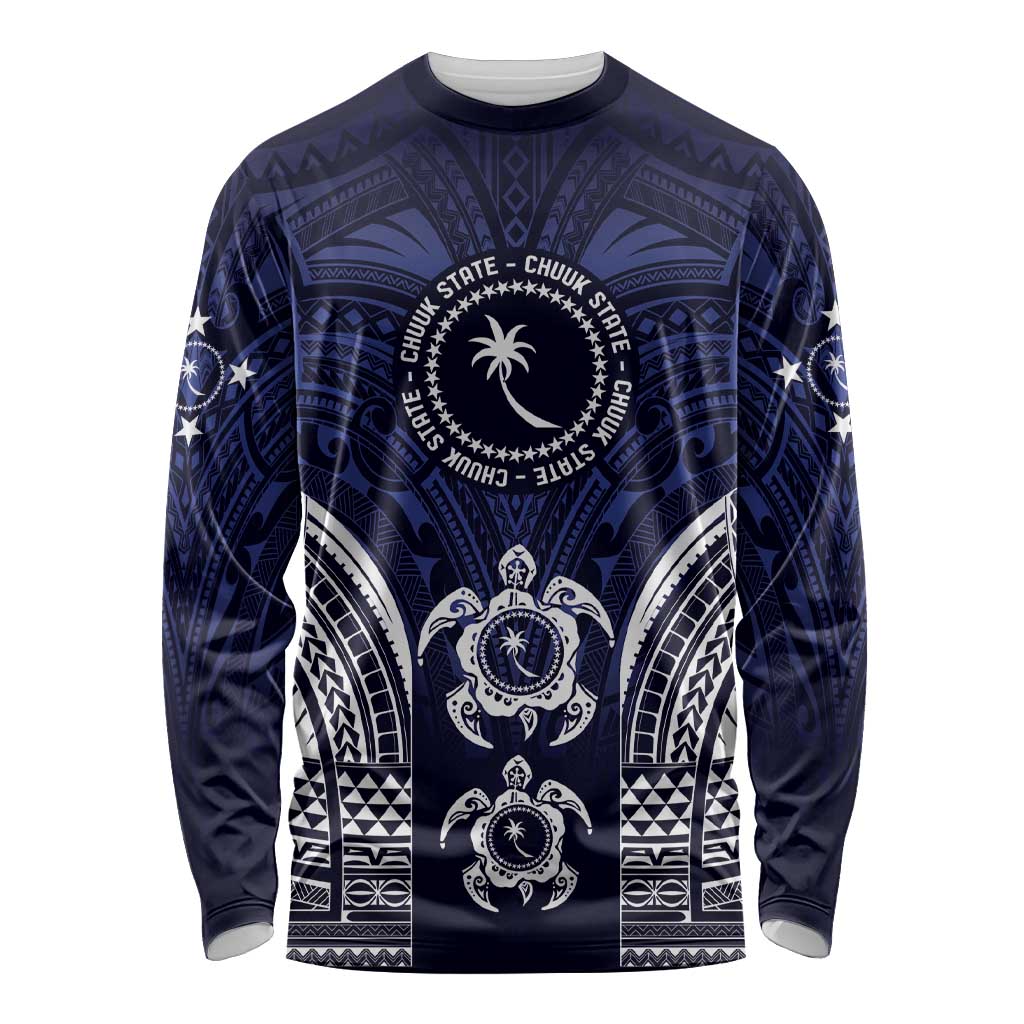 FSM Chuuk States Long Sleeve Shirt Micronesia Six 9 One Polynesian Tribal Pattern