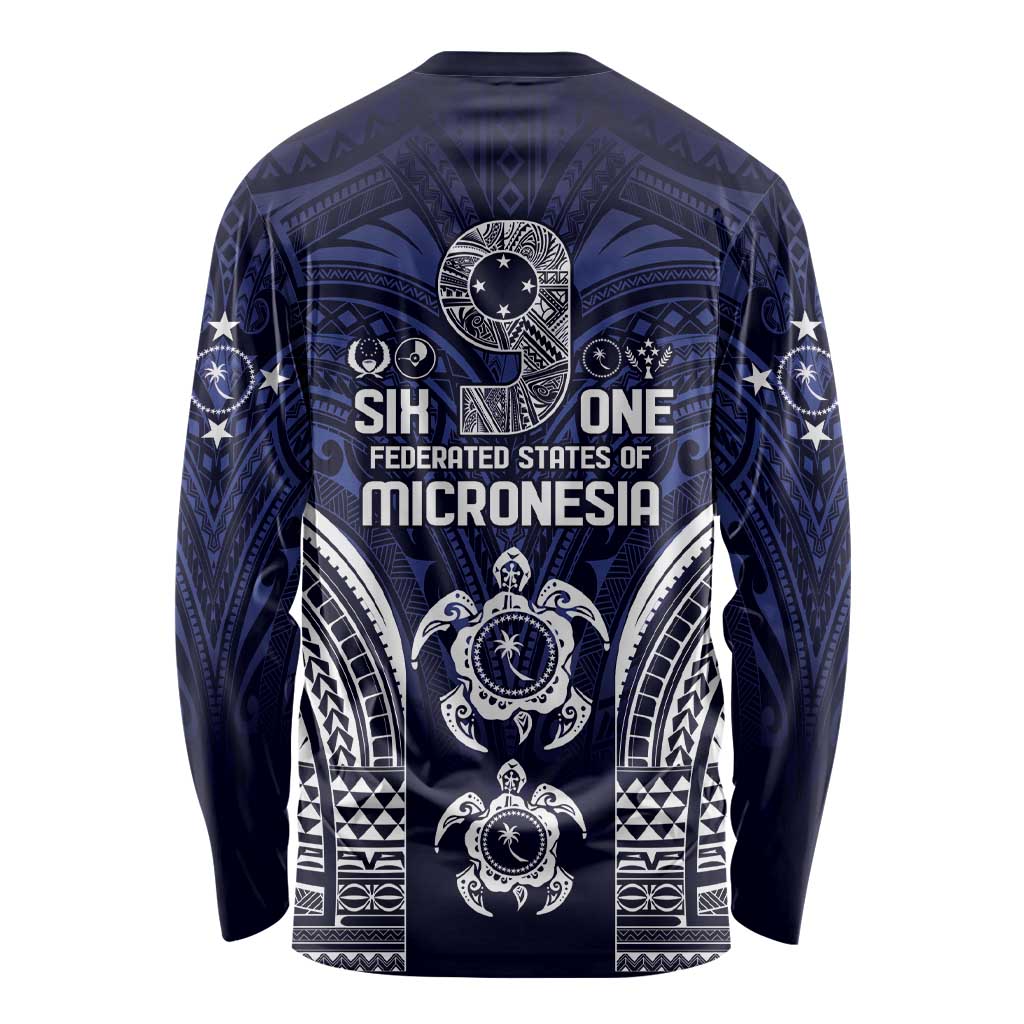 FSM Chuuk States Long Sleeve Shirt Micronesia Six 9 One Polynesian Tribal Pattern