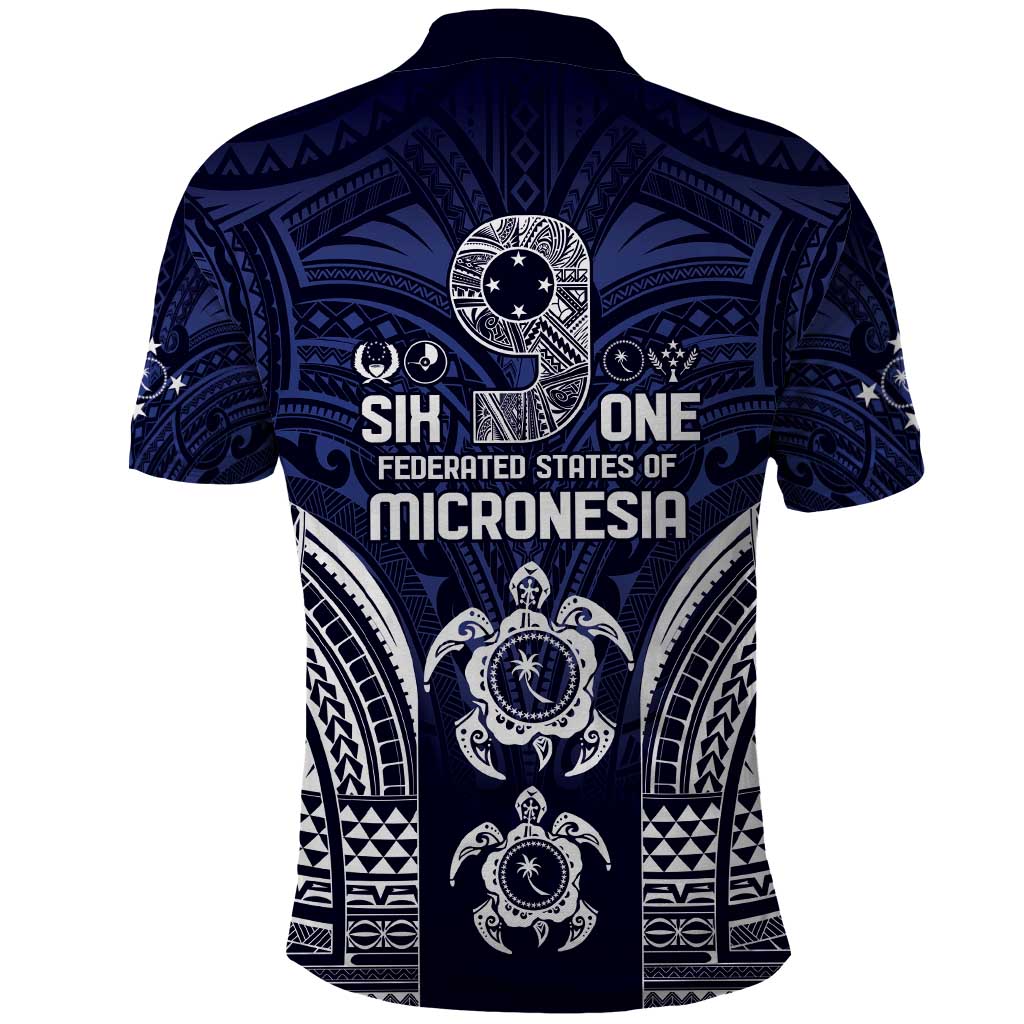 FSM Chuuk States Polo Shirt Micronesia Six 9 One Polynesian Tribal Pattern