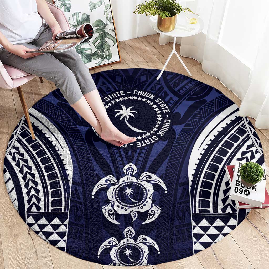 FSM Chuuk States Round Carpet Micronesia Six 9 One Polynesian Tribal Pattern