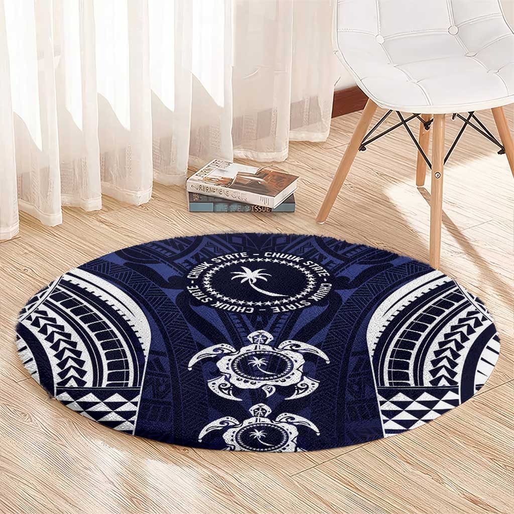 FSM Chuuk States Round Carpet Micronesia Six 9 One Polynesian Tribal Pattern