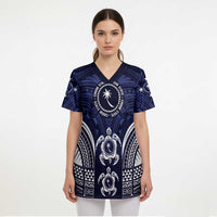 FSM Chuuk States Scrub Top Micronesia Six 9 One Polynesian Tribal Pattern - Polynesian Pride