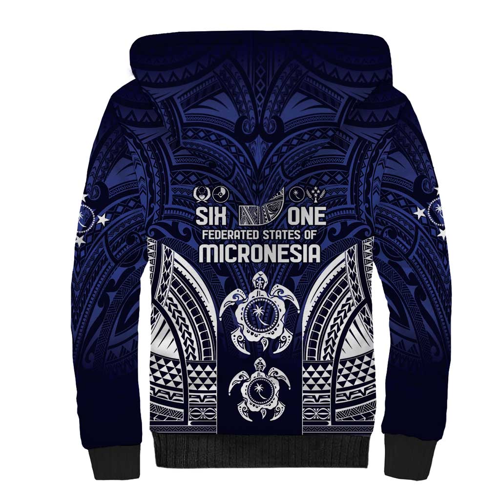 FSM Chuuk States Sherpa Hoodie Micronesia Six 9 One Polynesian Tribal Pattern