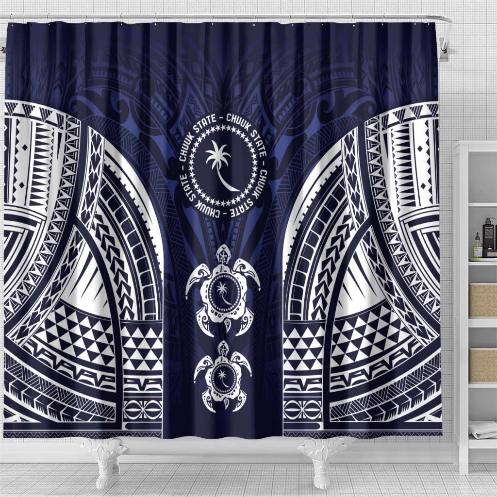 FSM Chuuk States Shower Curtain Micronesia Six 9 One Polynesian Tribal Pattern