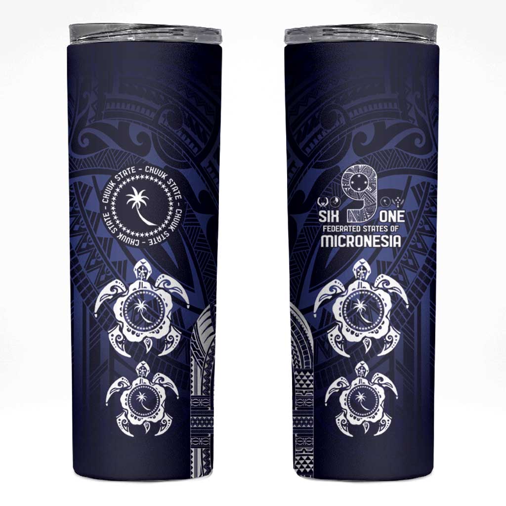 FSM Chuuk States Skinny Tumbler Micronesia Six 9 One Polynesian Tribal Pattern