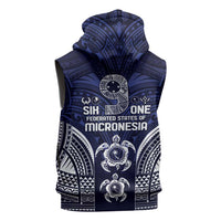 FSM Chuuk States Sleeveless Hoodie Micronesia Six 9 One Polynesian Tribal Pattern - Polynesian Pride