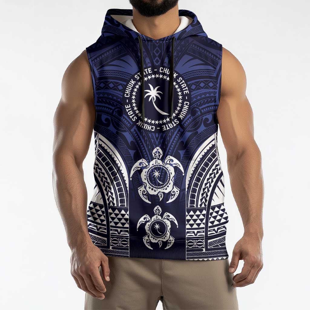 FSM Chuuk States Sleeveless Hoodie Micronesia Six 9 One Polynesian Tribal Pattern - Polynesian Pride