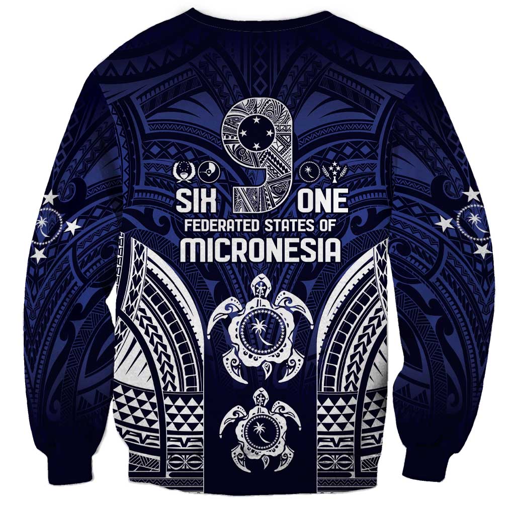 FSM Chuuk States Sweatshirt Micronesia Six 9 One Polynesian Tribal Pattern