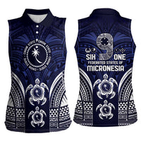 FSM Chuuk States Women Sleeveless Polo Shirt Micronesia Six 9 One Polynesian Tribal Pattern