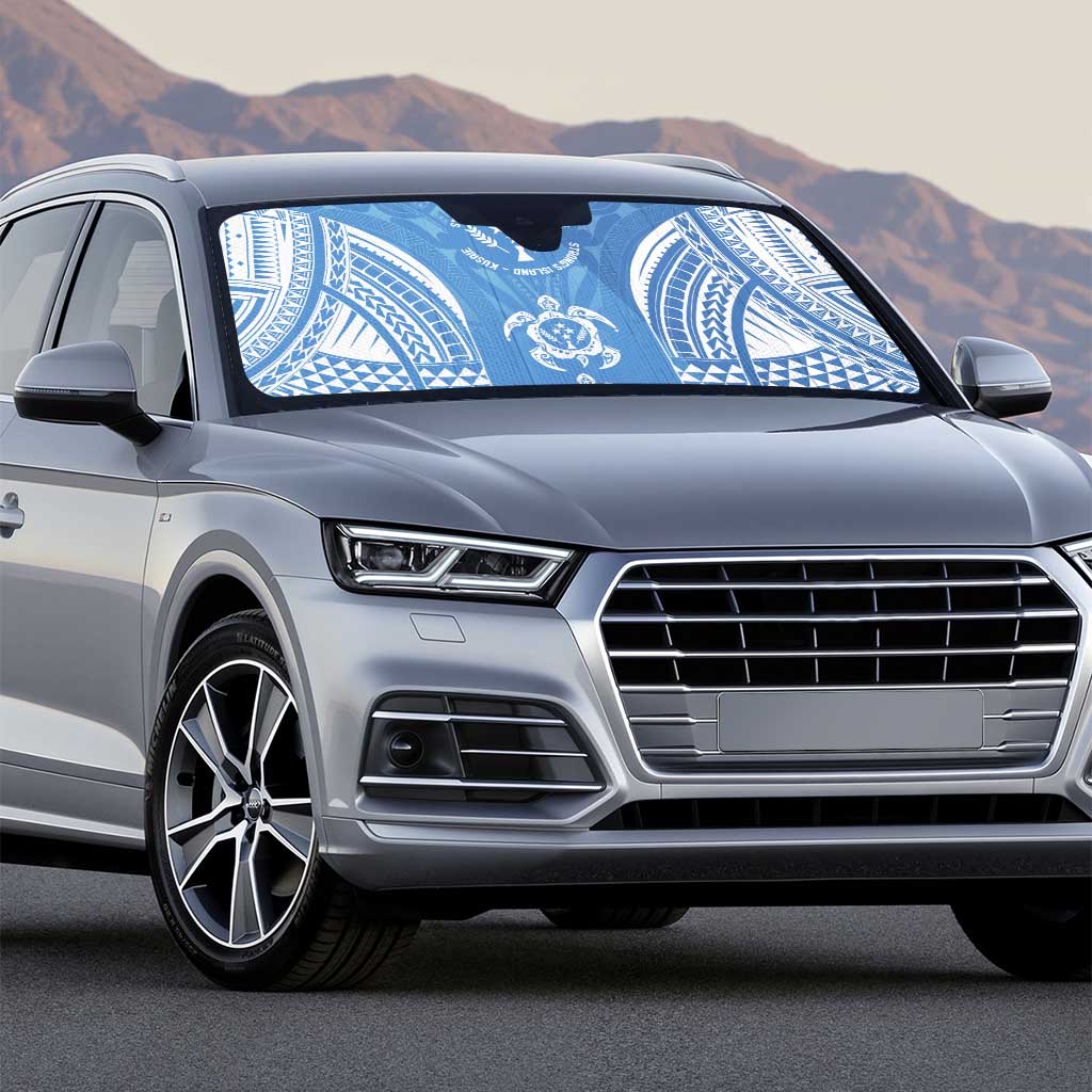 FSM Kosrae States Auto Sun Shade Micronesia Six 9 One Polynesian Tribal Pattern - Polynesian Pride