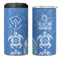 FSM Kosrae States 4 in 1 Can Cooler Tumbler Micronesia Six 9 One Polynesian Tribal Pattern