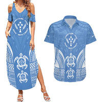 FSM Kosrae States Couples Matching Summer Maxi Dress and Hawaiian Shirt Micronesia Six 9 One Polynesian Tribal Pattern