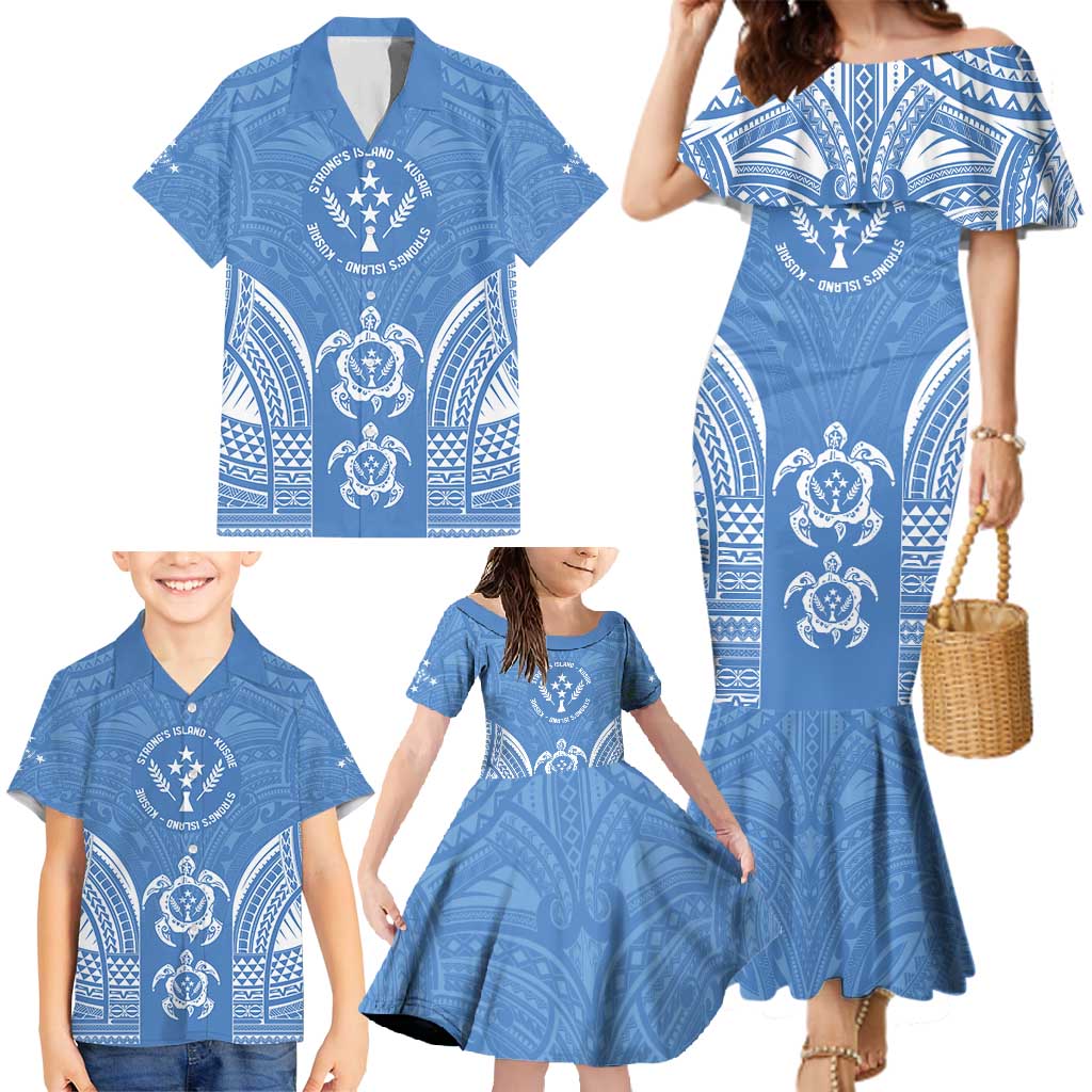 FSM Kosrae States Family Matching Mermaid Dress and Hawaiian Shirt Micronesia Six 9 One Polynesian Tribal Pattern