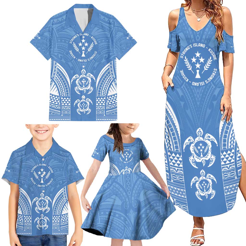 FSM Kosrae States Family Matching Summer Maxi Dress and Hawaiian Shirt Micronesia Six 9 One Polynesian Tribal Pattern