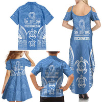 FSM Kosrae States Family Matching Summer Maxi Dress and Hawaiian Shirt Micronesia Six 9 One Polynesian Tribal Pattern