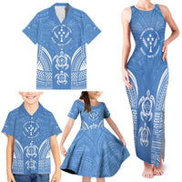FSM Kosrae States Family Matching Tank Maxi Dress and Hawaiian Shirt Micronesia Six 9 One Polynesian Tribal Pattern
